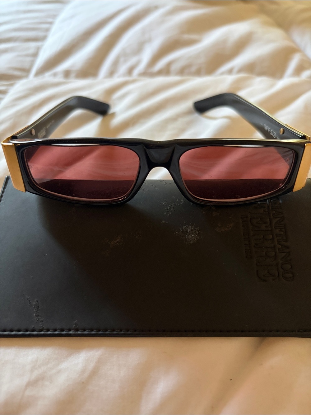 Vintage GIANFRANCO FERRÉ GFF 5/S Black Gold Sunglasses Italy